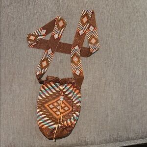 Handmade Beaded Crossbody Bag | Geometric Ethnic Design | Boho Statement Purse